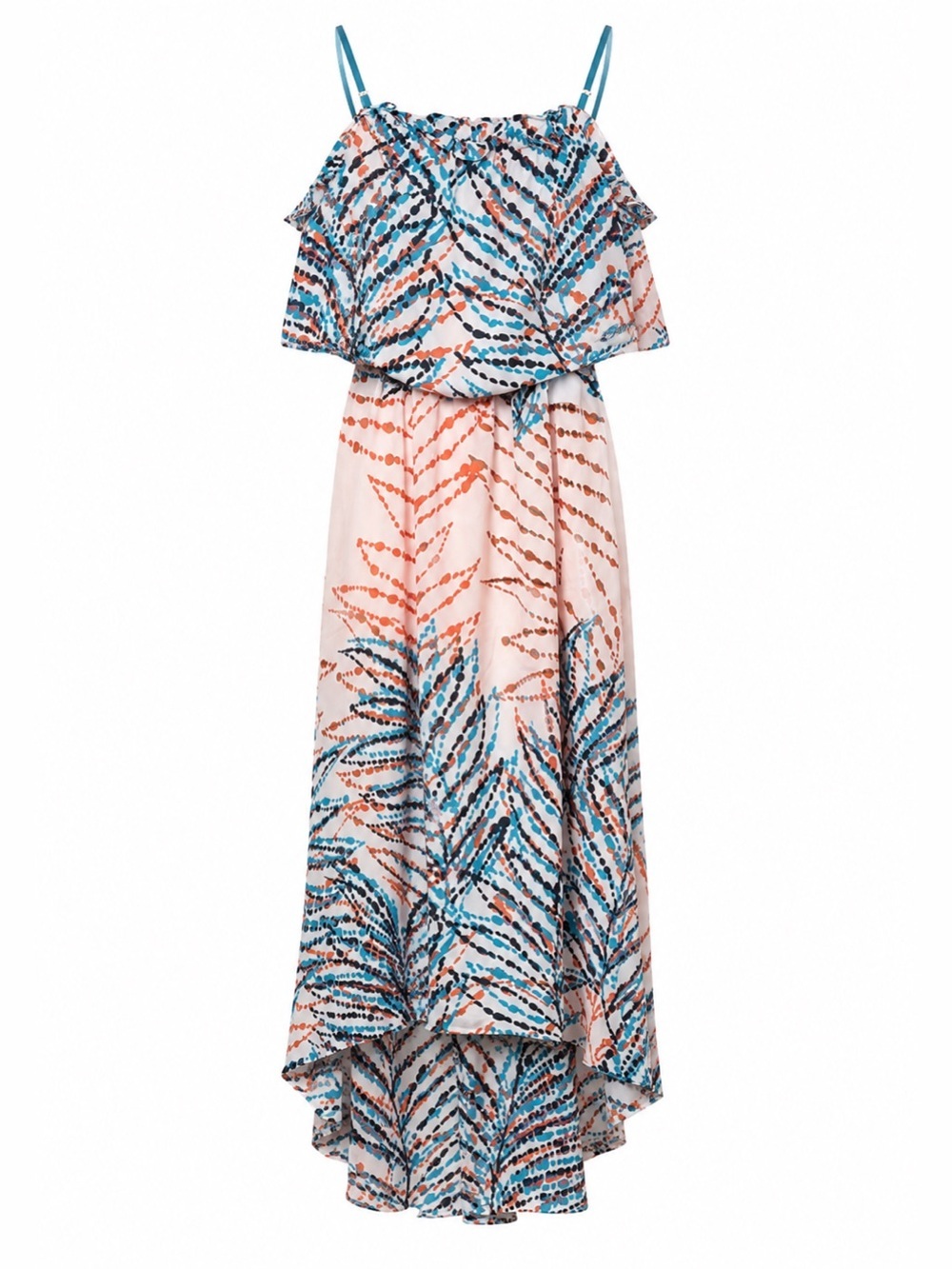 Collective Concepts ruffled overlay high low dress, medium